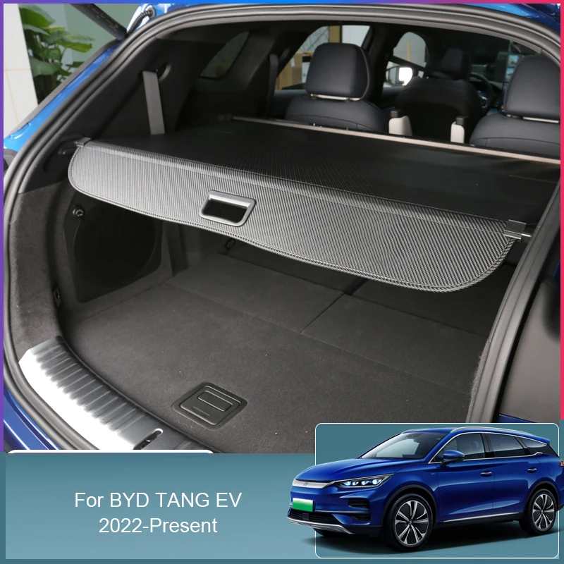 For BYD TANG EV 2022-2025 Car Rear Trunk Curtain Cover Rear Rack Partition Shelter Interior Storage Decoration Auto Accessories