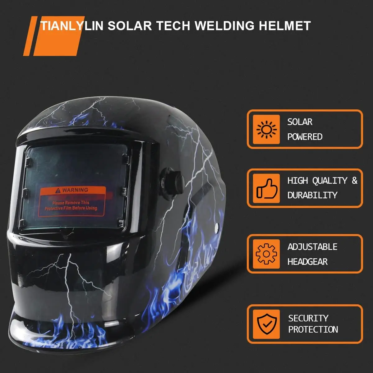 Welding Helmet, Solar Power Auto Darkening Welding Helmet, Adjustable Shade Range 4/9-13 for Mig Tig Arc Welder Mask