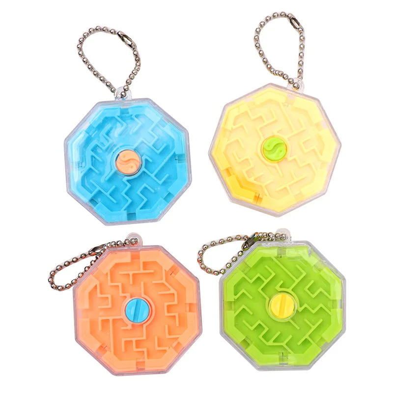 1pcs Ten-sided Three-dimensional Maze Creative 3D Rolling Beads with Keychain Children\'s Birthday Kindergarten Party Gifts