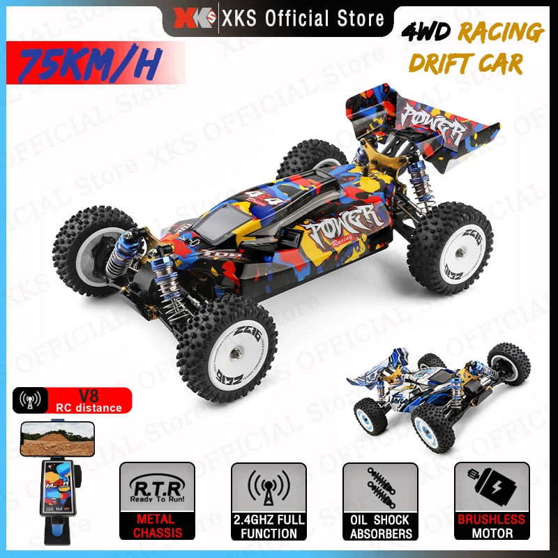 

Wltoys 124007 124017 1/12 RC Car 2.4G V8 Remote Control 75Km/H Brushless 4WD 4X4 Off Road Racing Drift Electric Toy Car for Ault