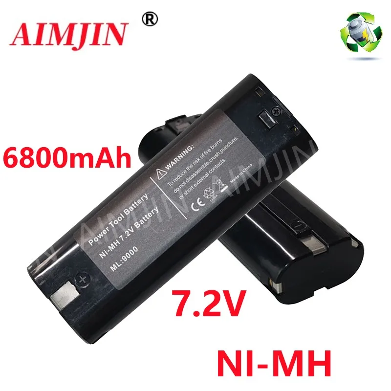 7.2V 6.8Ah Ni-Mh Battery Replacement For Makita 7000 7002 7033, 6010D 6018D 6073D 6172D DA3000D 6019D 9500D DA301D ML702