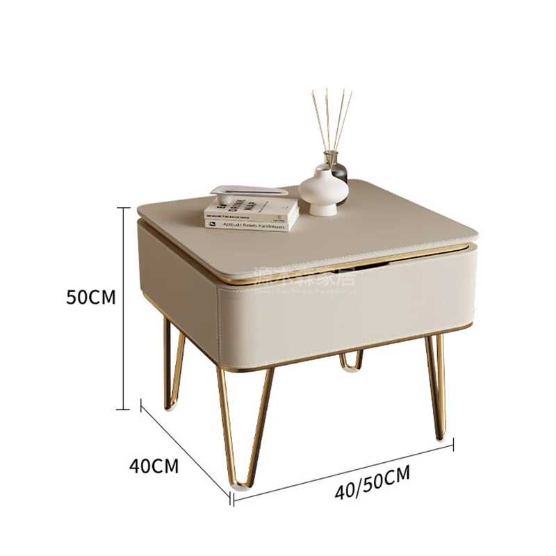 Modern End Table with Drawers Bedside Table Particle Board Study Room Household Durable Entryway Space Saving mesa auxiliar