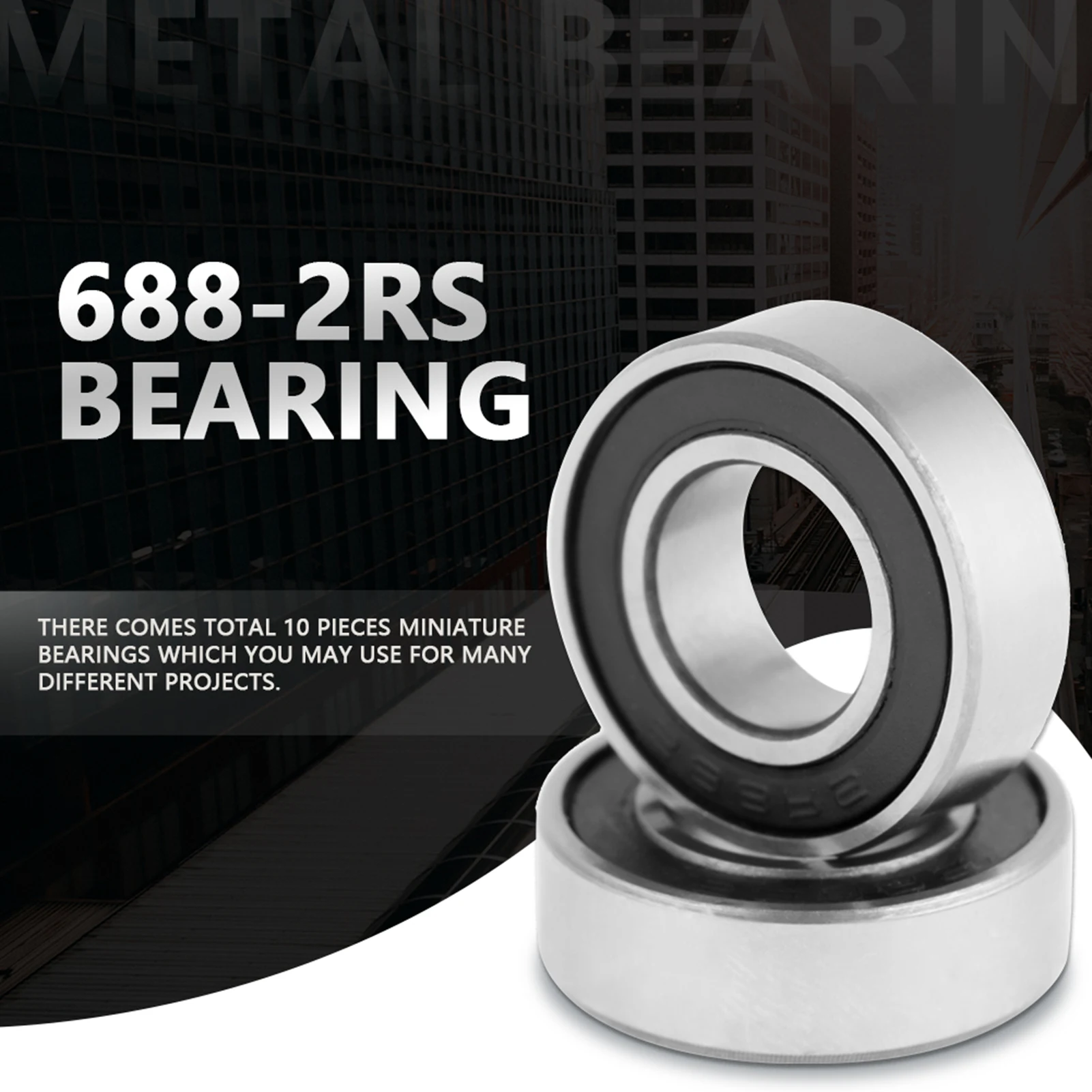 10PCS 688-2RS 8x16x5 mm High quality Miniature double Rubber seal Deep Groove Ball Bearing