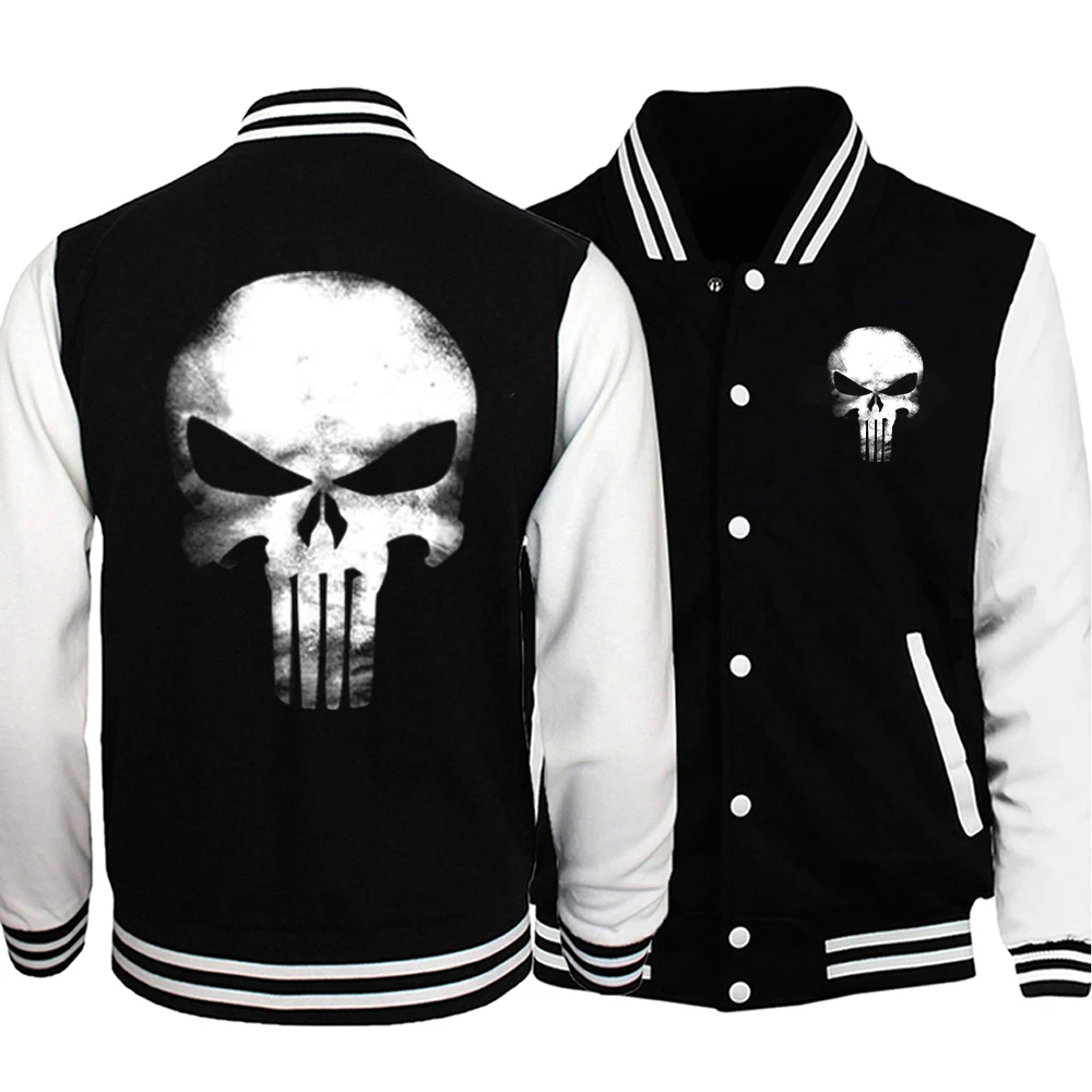 Skull Head Series Printing Jackets Man Women Fashion Hip Hop Baseball Uniform Personality Casual Jacket Warm Soft Clothing Male