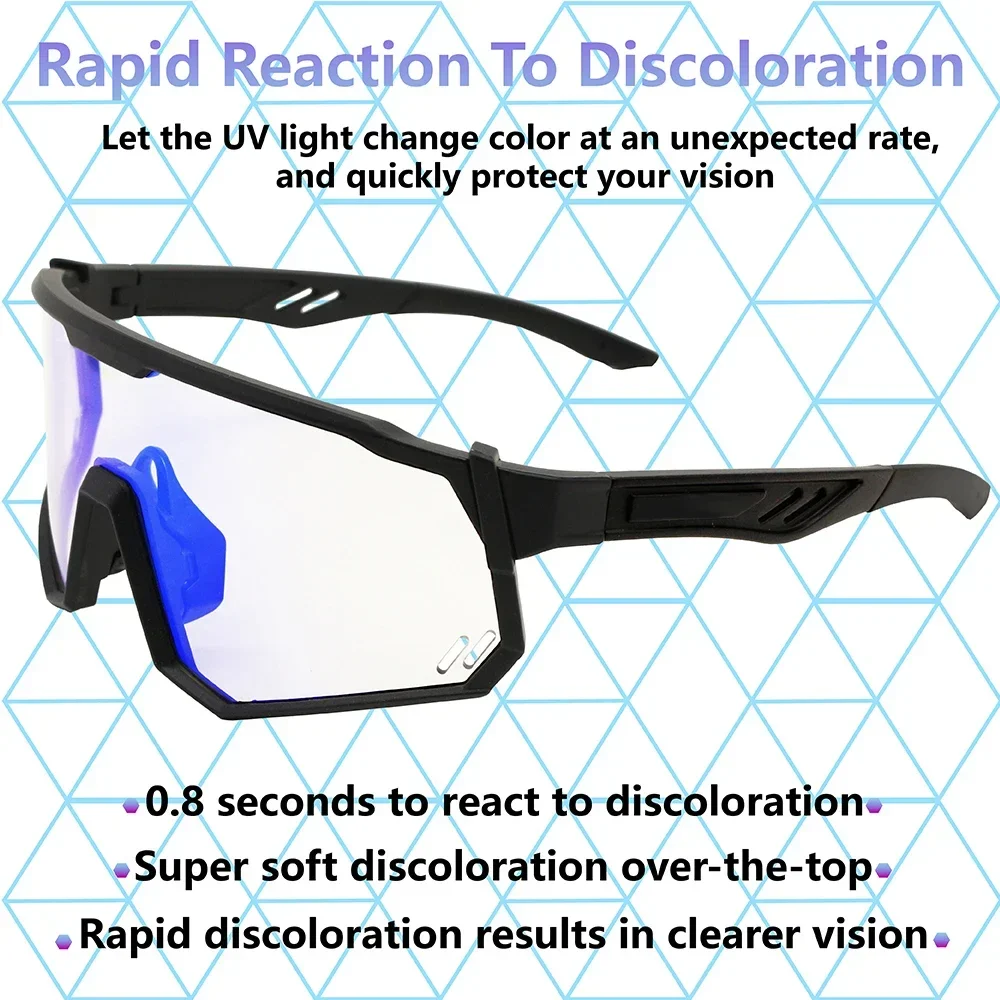 Photochrome Radfahren Brille Männer Mountainbike Sonnenbrille Frauen Klar MTB Sport Brille Fahrrad Triathlon Laufen Baseball