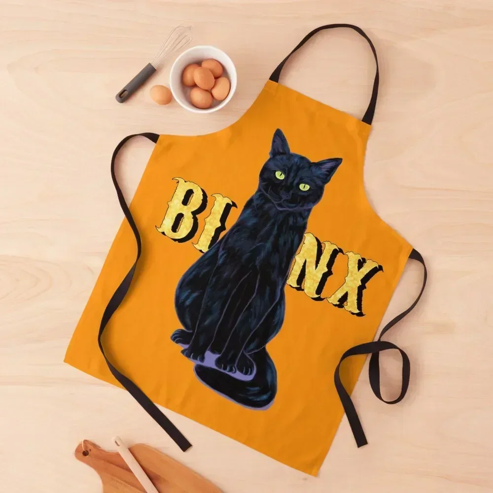 

Black Cat Binx Halloween Apron barber men Women's Kitchen Household Items Woman Kitchen Apron