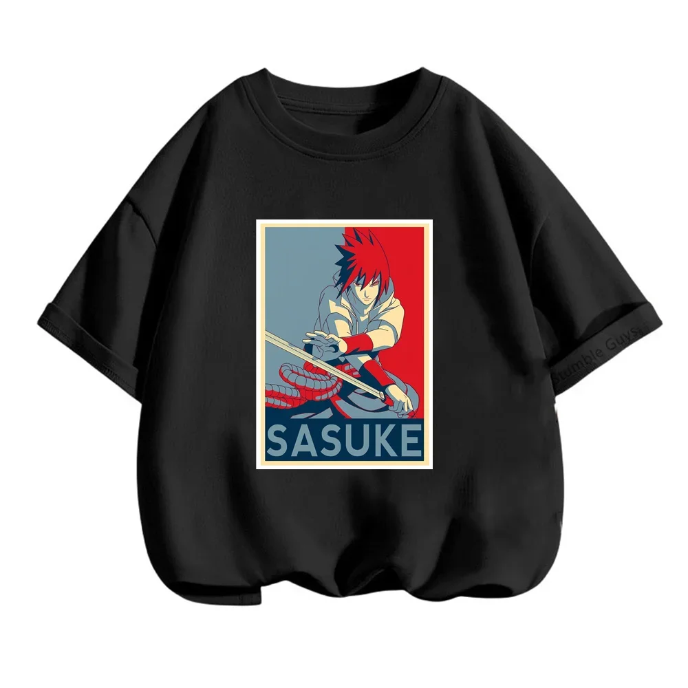 3-14 Years Boys Narutoes Sasuke Tshirt Cartoon Casual Summer Goku Short-sleeved Girls T-shirt Kids Teen Clothes Girls Clothes