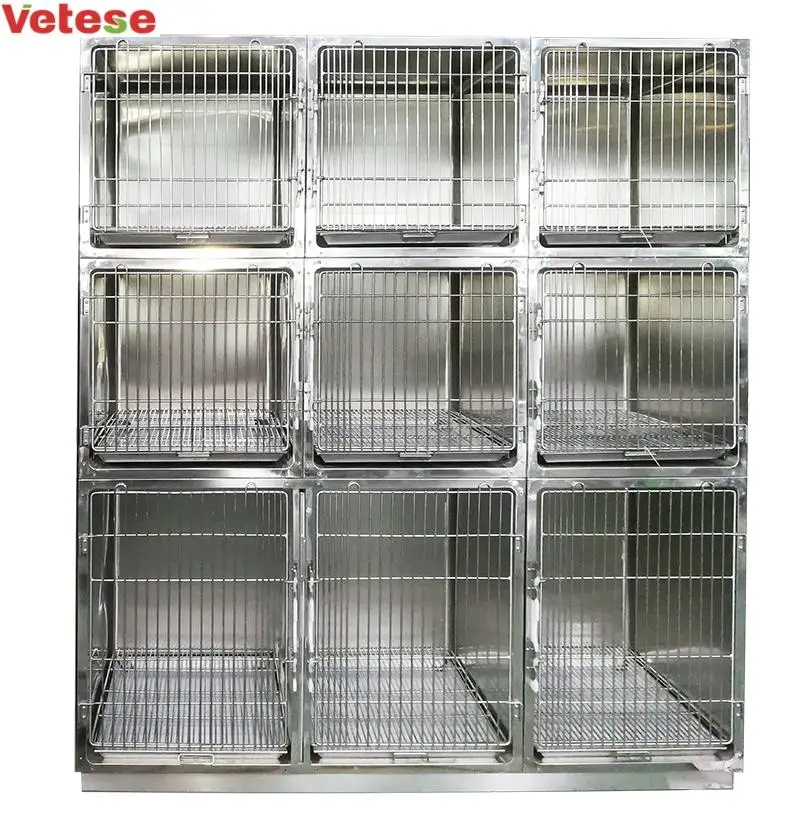 

9 door stainless steel cage customized veterinary Cage for animal hospital and pet clinic type A