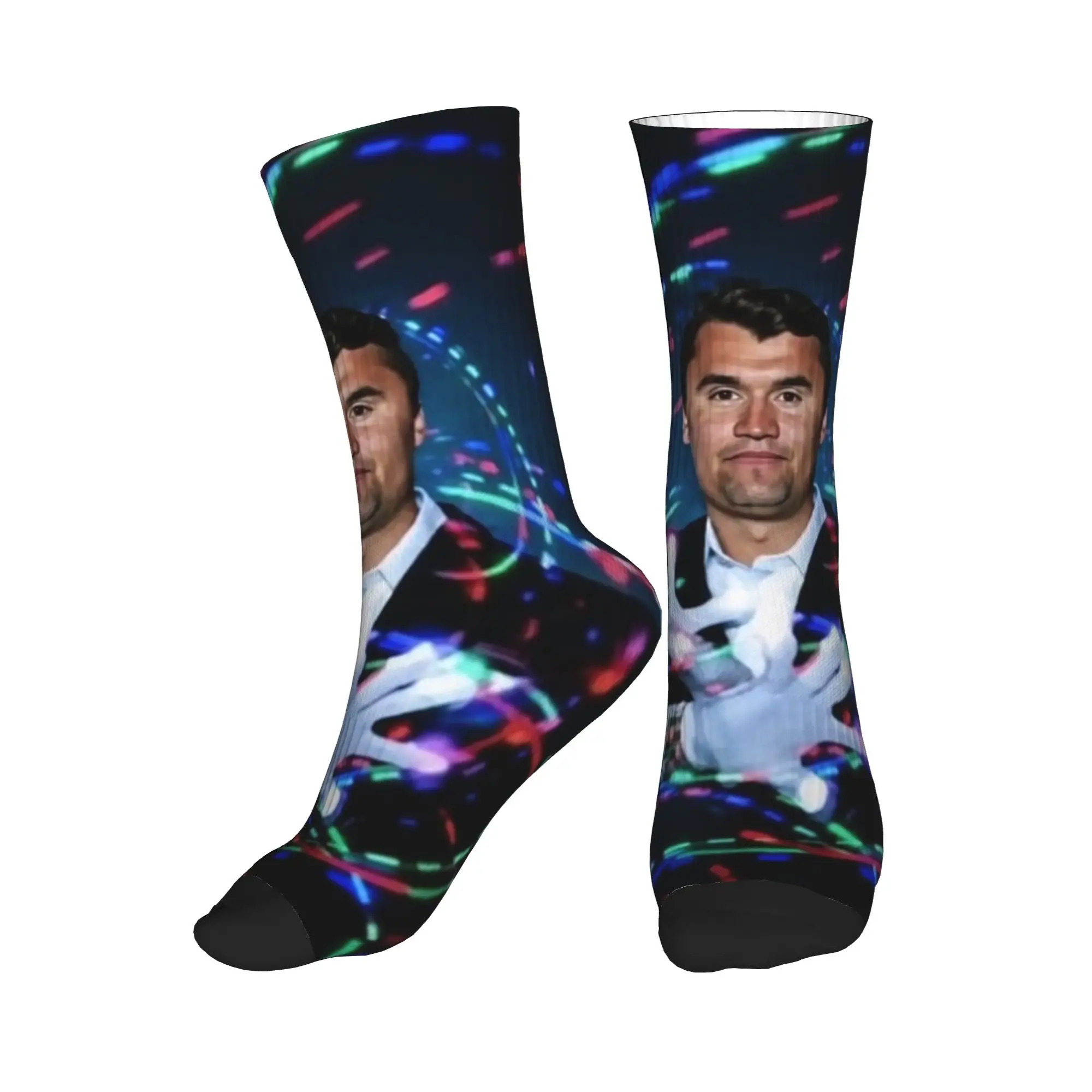 Charlie Kirk Neon Magic Hands Meme Socks  Anti Skid Stockings Women Men Medium Soft Skateboard Socks Autumn Retro Graphic Socks