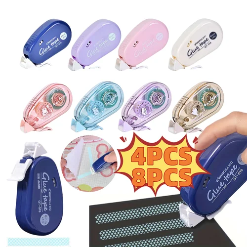 Cinta adhesiva de doble cara con puntos, cinta de rodillo de 6M x 6Mm, Clip de Collage DIY, álbum de arte, suministros de oficina y estudio, papelería, 4/8 Uds.