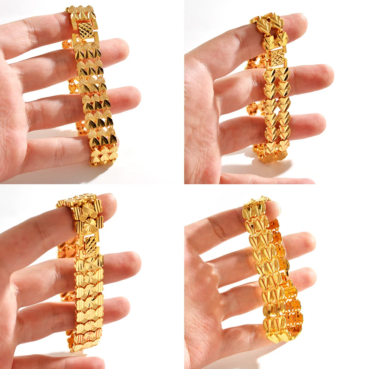 999 Real Gold 24k Bracelet Men's and Women's Models of Transit Beads Love Jewelry Beckon Wealth Bracelet Tank Watch Chain