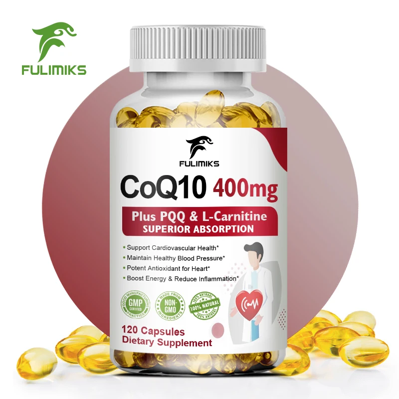 

Coq10 Capsuels with PQQ & L-Carnitine - Coenzyme Q10 Supplement , Powerful Antioxidant for Heart Health & Energy-Production