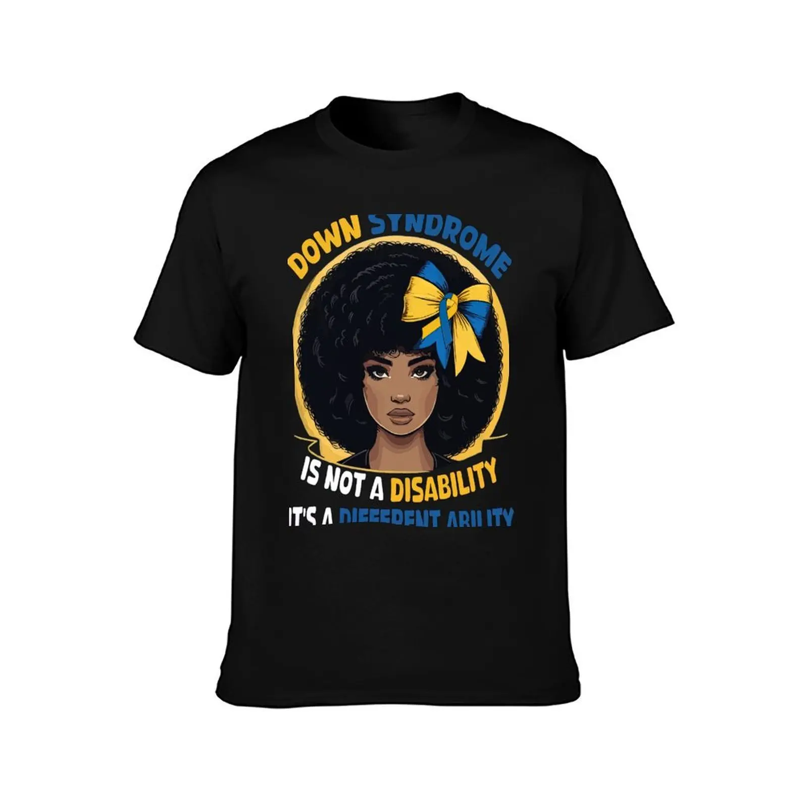 World Down Syndrome Awareness Trisomy 21 African American T-Shirt, Summer Casual Cotton Tee, Oversized Streetwear Tops