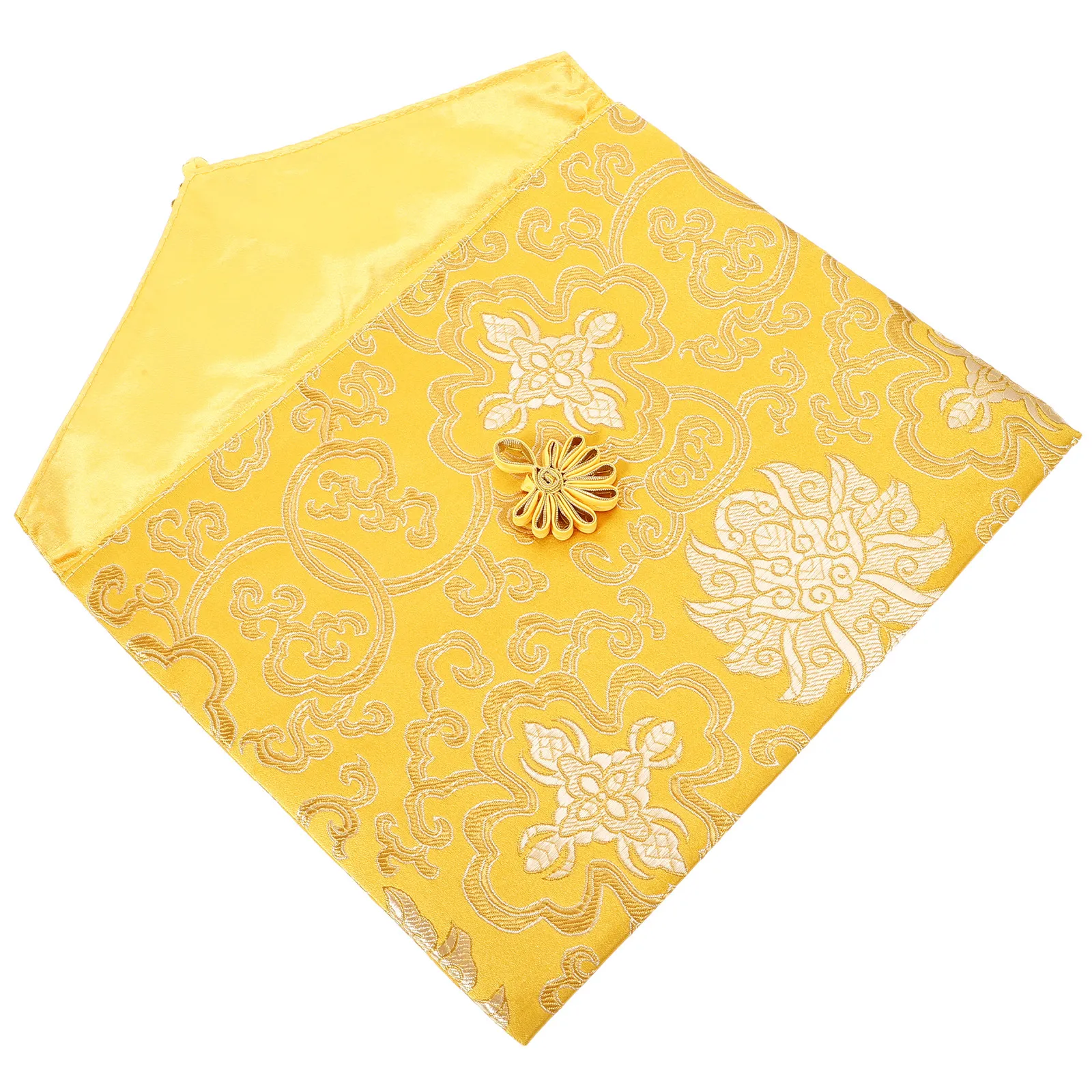 

Buddhist Scriptures Storage Bag Chinese Style Embroidered Cloth Pouch for Music Books School Office Portable Lightweight Soft