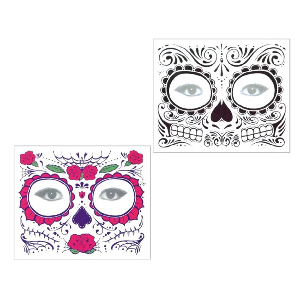 4PCS Halloween Facial Stickers Lasting Waterproof Temporary Tattoos Decorative Sticker Halloween stickers