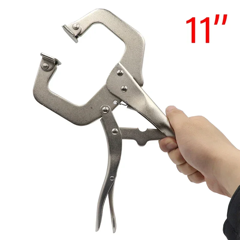 C Clamp weld Clip Woodwork Fix Plier Pincer Tong Steel Hand toolTenon Locator Grip Vise Lock Jaw Swivel Pad Wood Work Alloy