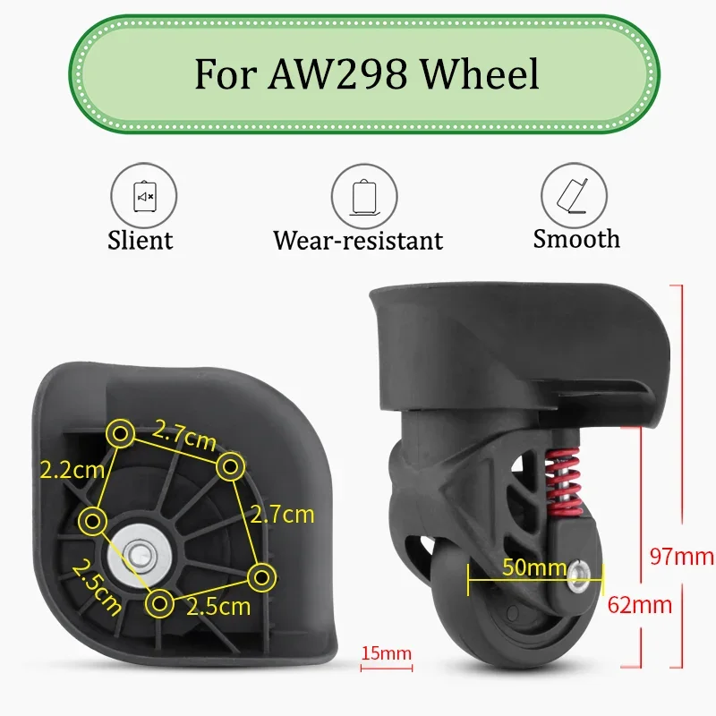 

For AW298 Universal Wheel Replace The Luggage with Quiet Wear-resistant Push-pull Smooth Shock Absorption Replacement Accessory