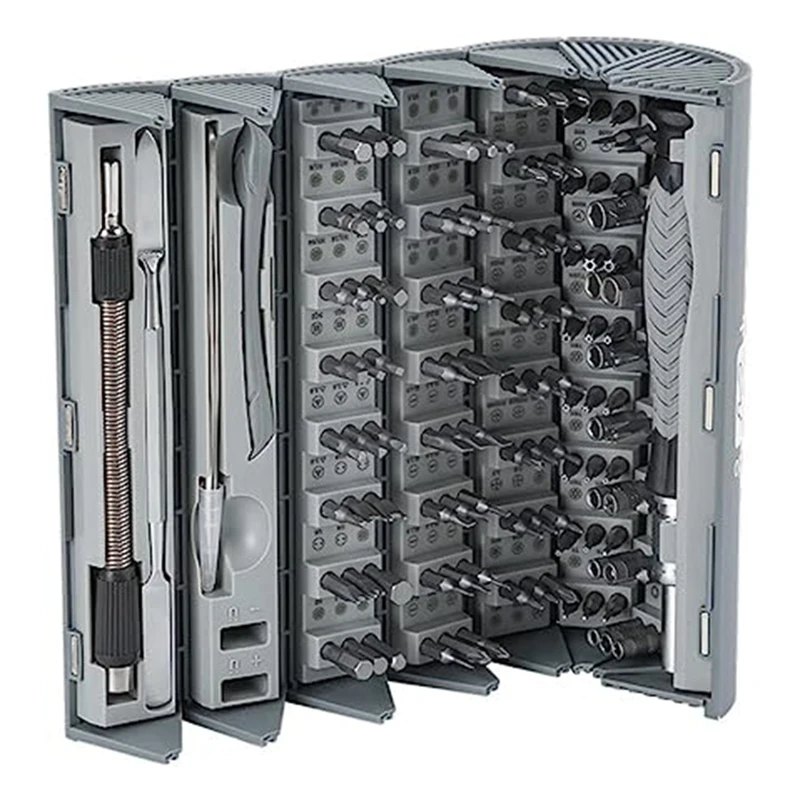 126 Pieces Screwdriver Set With Strong Magnet Head Screwdriver Repair Kit Silver Chrome Vanadium Steel Multifunction