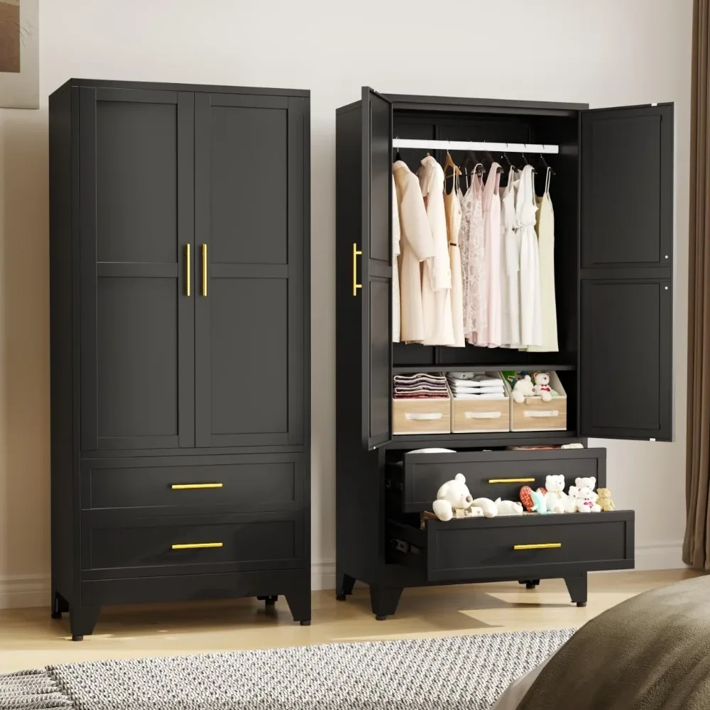 Metal Armoire Wardrobe Closet, 71 