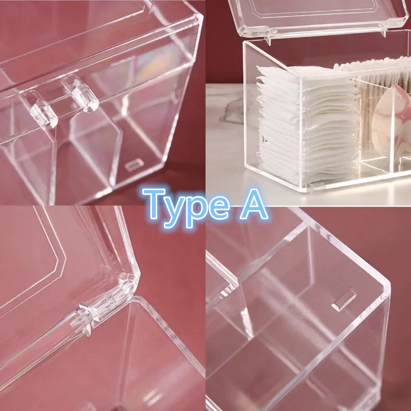 Organizzatore di trucco in plastica antipolvere per tamponi di cotone/tampone/scatola di immagazzinaggio di uova di bellezza con coperchio