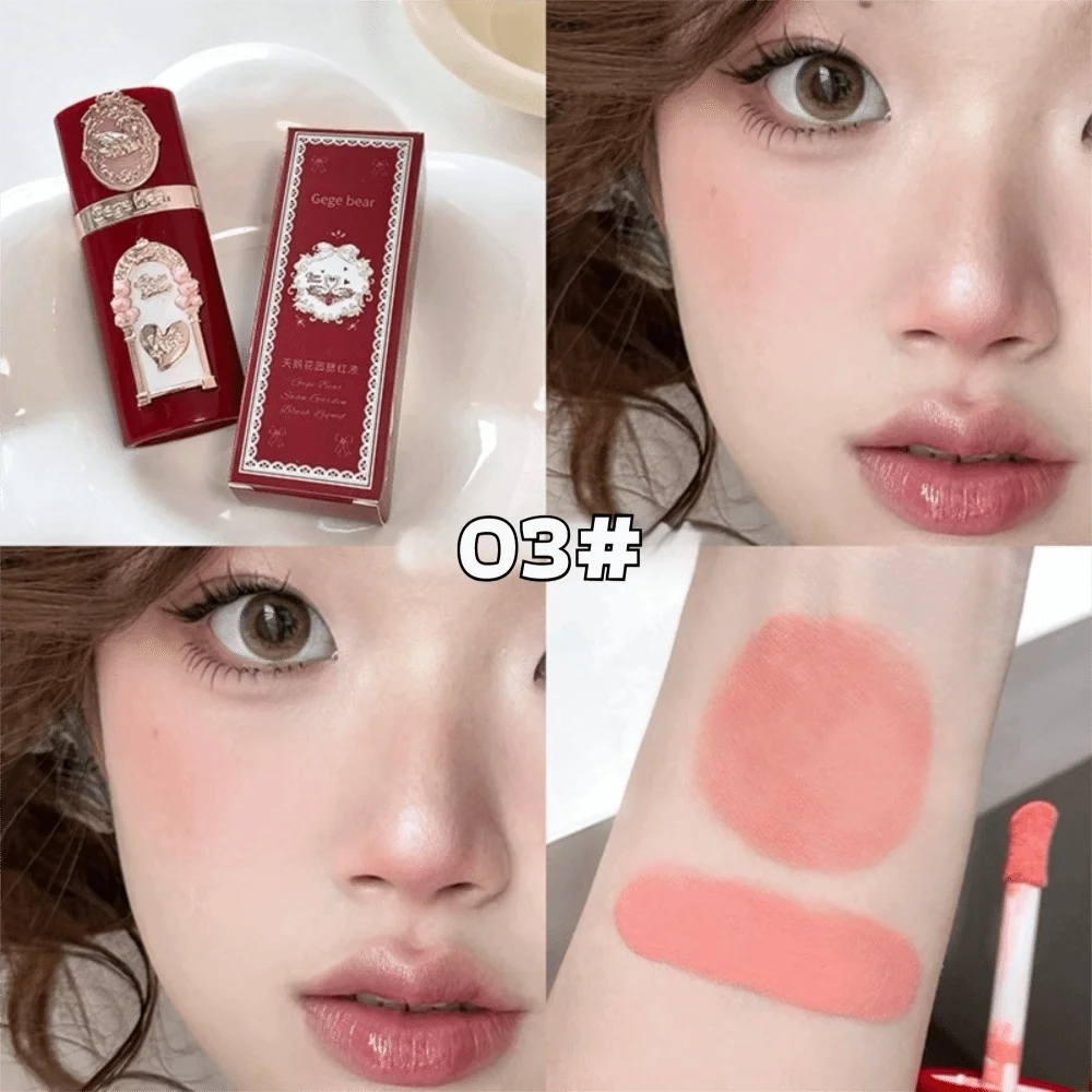 Natural Pink Pop Liquid Blush Long Lasting Velvet Matte Apricot Tint Blusher Lightweight Brighten Face Liquid Contouring Blush