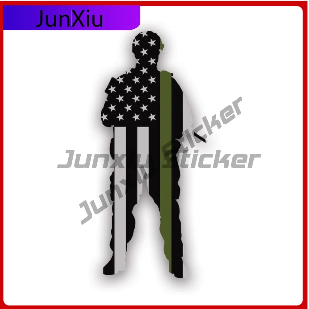 

Military Thin Green Line American Flag Cute Laptop Waterproof Vinyl Decal For Campers Fun Unique Protection Creative Fun