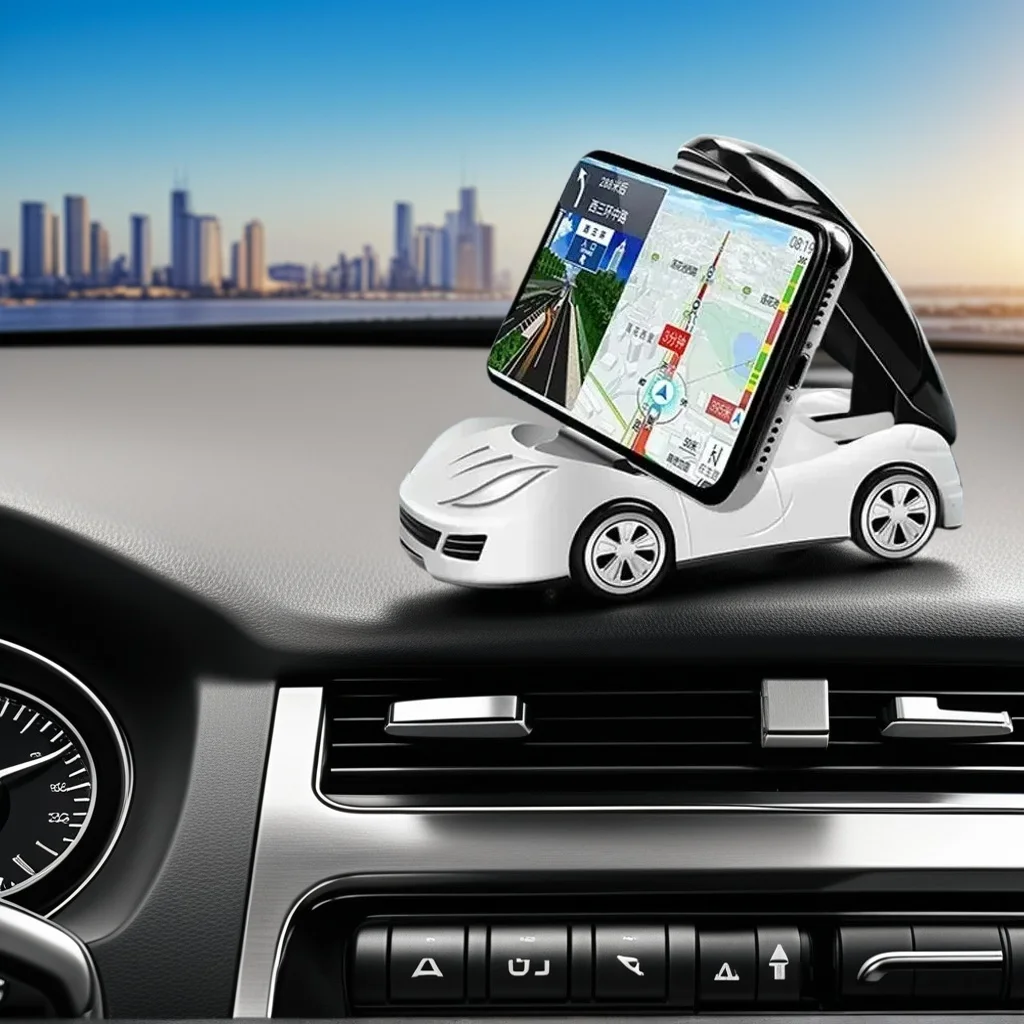 360 °   Support de téléphone rotatif pour modèle de voiture, ornement créatif en forme de véhicule pour iPhone 15/14/13 et Samsung S22