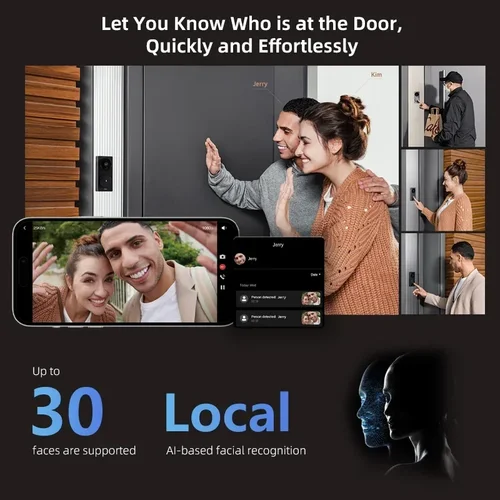 Imagen 2 del producto Aqara timbre inteligente G4 Video timbre electrónico ojo de gato 1080P HD visión nocturna monitoreo remoto inalámbrico para aplicación HomeKit