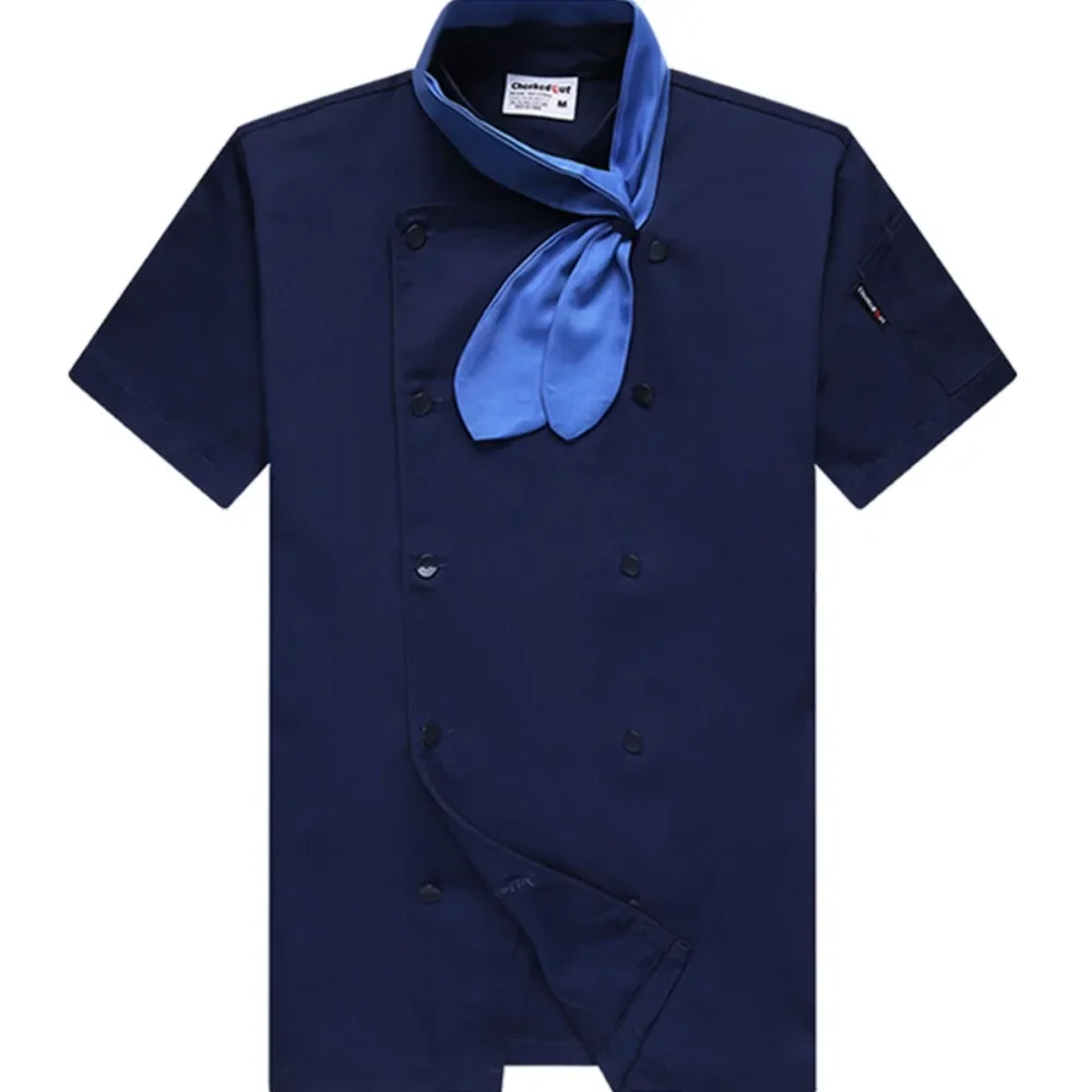 夏シェフスーツ半袖通気性ホテルケータリングキッチン作業服男性と女性長袖スーツ