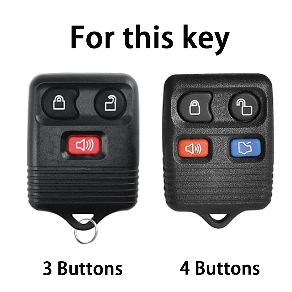 3/4 Buttons TPU Key Fob Case Cover for Ford Focus Freestye F150 F250 E150 Ranger Explorer Econoline Lincoln Mercury