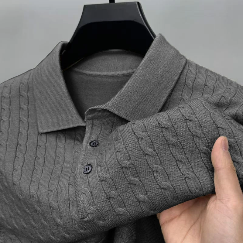 الخريف الرجال بلوفر مغزول البلوزات كابل الصوف زر سترة ضئيلة الخامس الرقبة طويلة الأكمام ملابس خارجية شتاء دافئ الوزن الثقيل #3