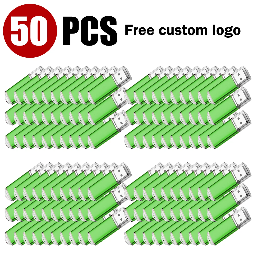 50pcs/lot USB 2.0 pen drive 128gb 64gb 32gb Business gift memory stick 16gb 8gb 4gb free logo customization flash drive