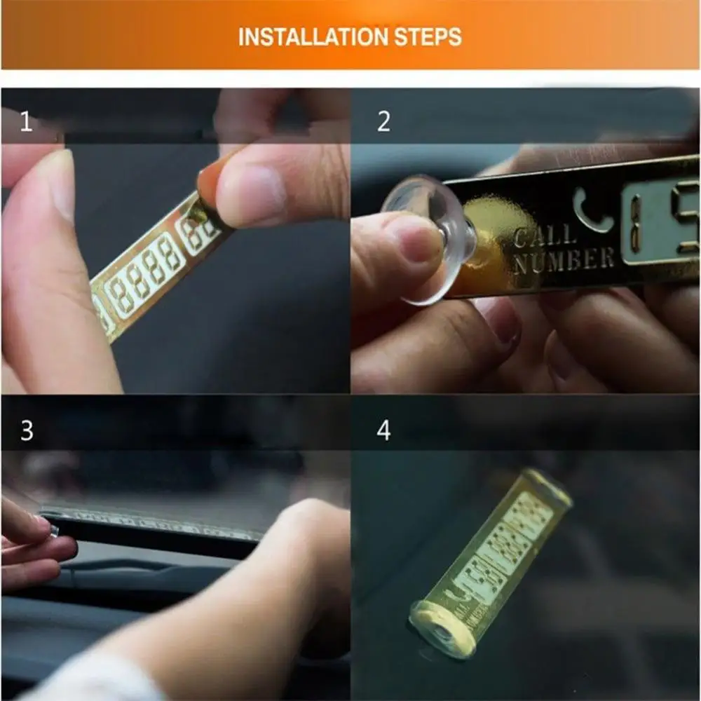 Car Auto Temporary Parking Plate Luminous Sucker Phone Number Card Notification Car Sticker