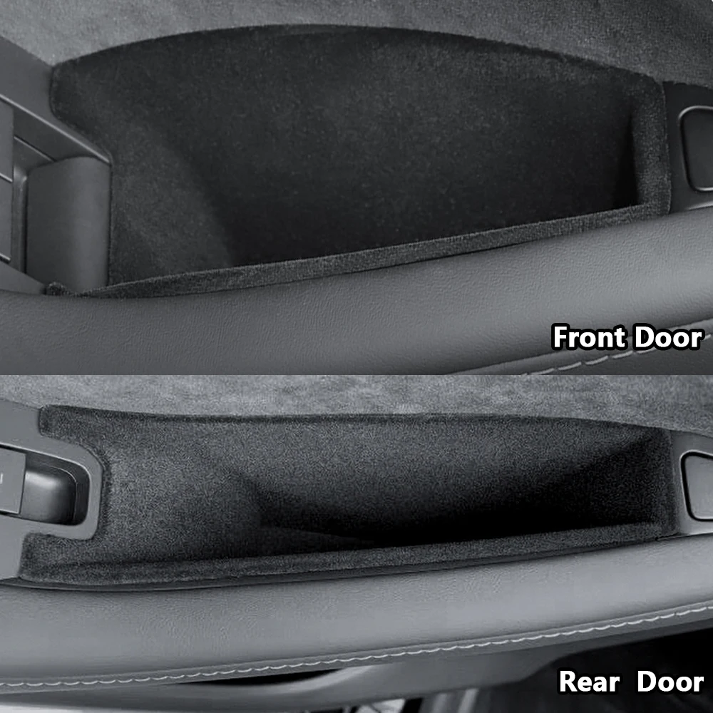 4pcs Front Rear Door Side Storage Box Door Handle Armrest Tray Organizer for Tesla Model 3/Y 2017-2023