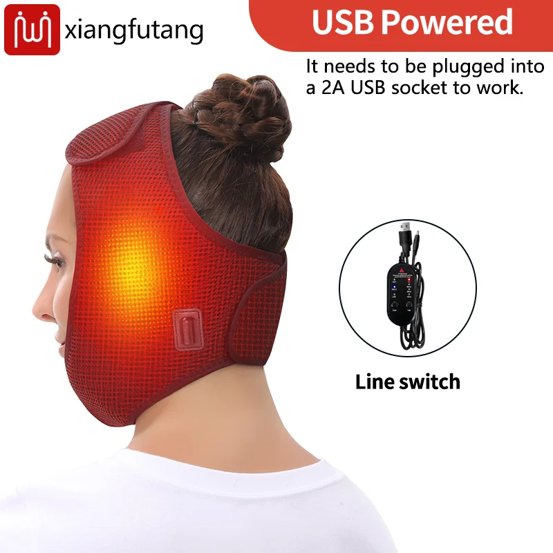غلاف تسخين الوجه لتخفيف الفك TMJ 3 إعدادات لدرجة الحرارة والوقت USB لوحة التدفئة الكهربائية مع لحكمة الفك والذقن للوجه #5