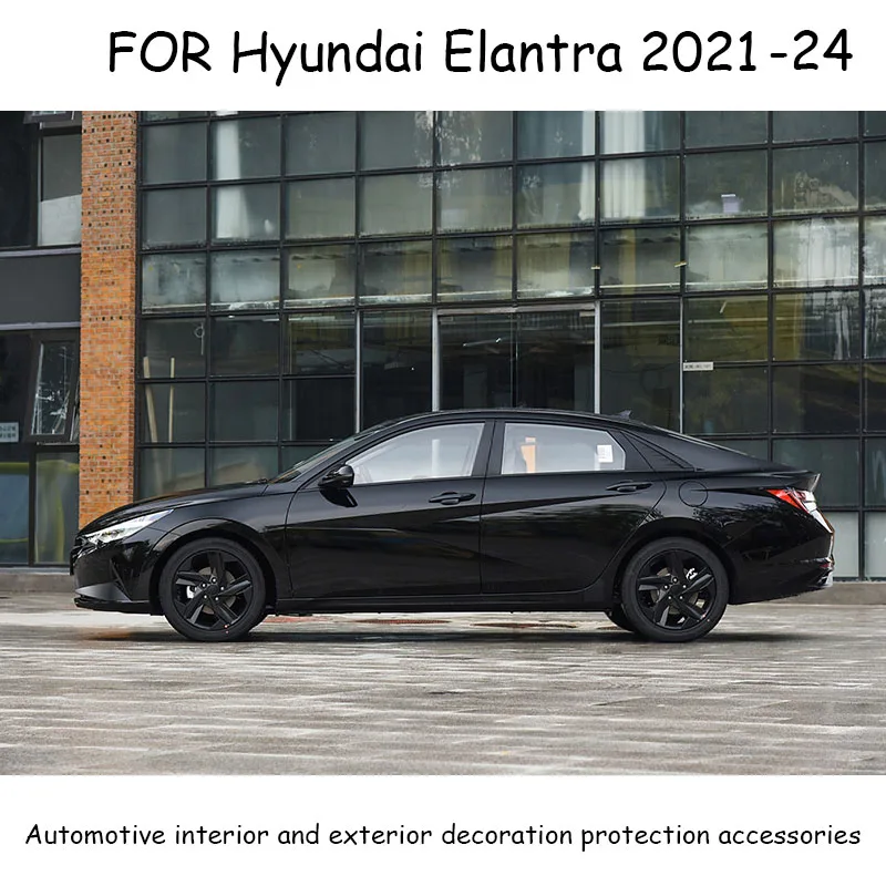 FOR Hyundai Elantra 2021-2024 Silver plated single and double smart handles and outer door bowls 4 pieces Car accessories