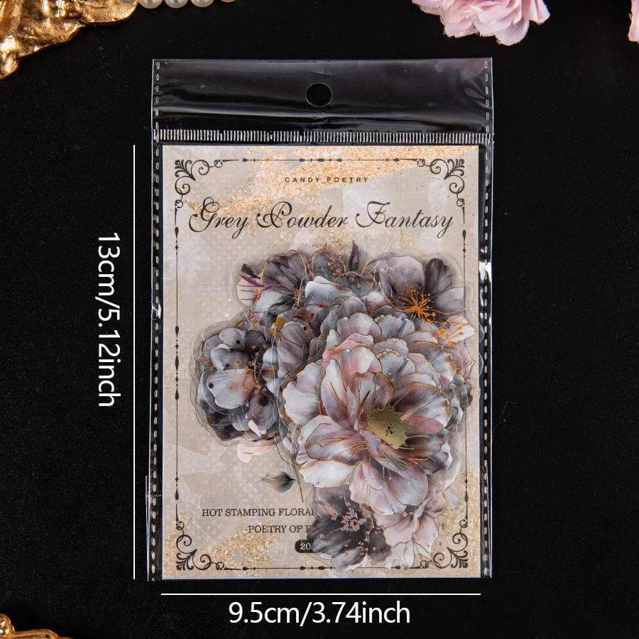 20pcs/pack special hot pressed flower series, made of waterproof PET material, stationery stickers, diaries, very suitable for D