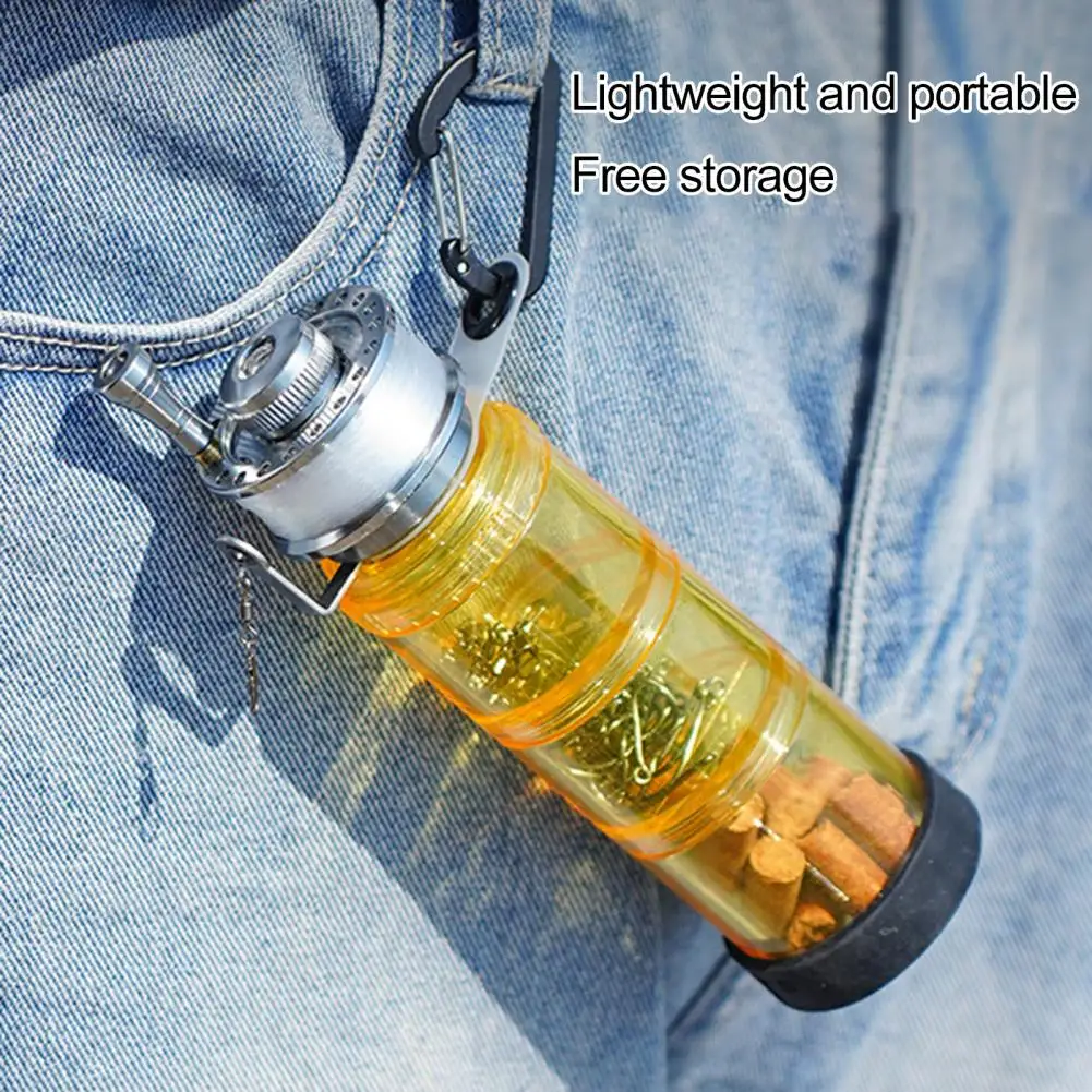 

Контейнер для хранения рыбалки, 3 слоя, открытый кемпинг, рыболовный крючок, приманка, поплавок, поворотный органайзер, контейнер, съемная бутылка для рыбалки