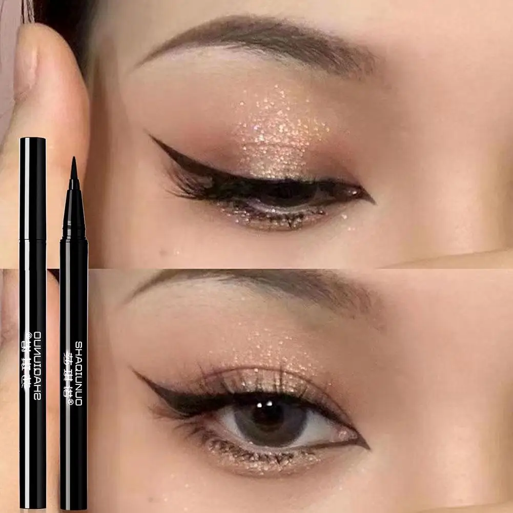 Nowa czarny Eyeliner w płynie wodoodporny, długi trwała brązowa, a nie kolorowa koreańska płynna do suszenia oczu szybka kredka naturalna C5L6