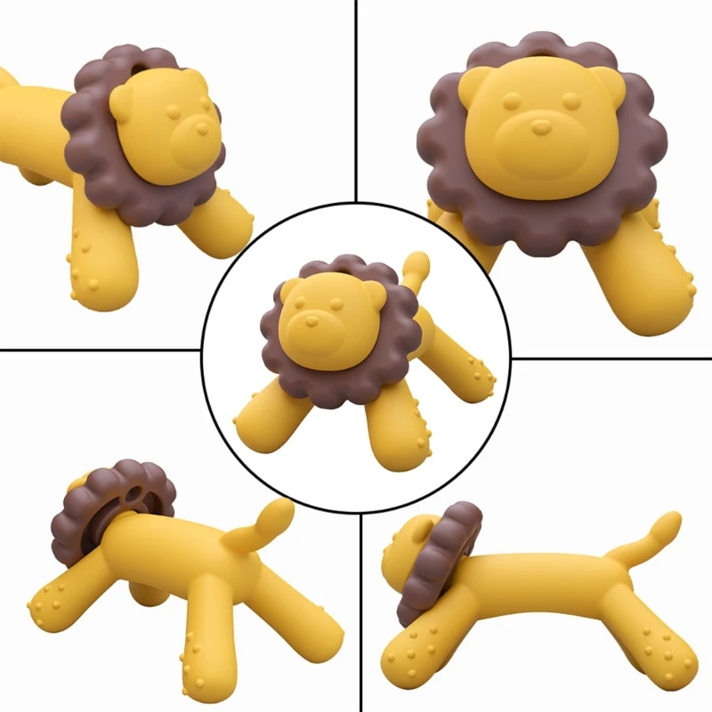 Bpa livre silicone dentição anel para o bebê, bonito animal-como brinquedo para recém-nascido, feito à mão, enfermagem, mastigação, brinquedo sensorial