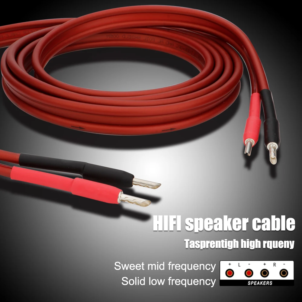 High-End Purity Oxygen-free Copper Speaker Cable For Hi-fi Systems Banana Plug Home Cinema KTV Speaker Cable