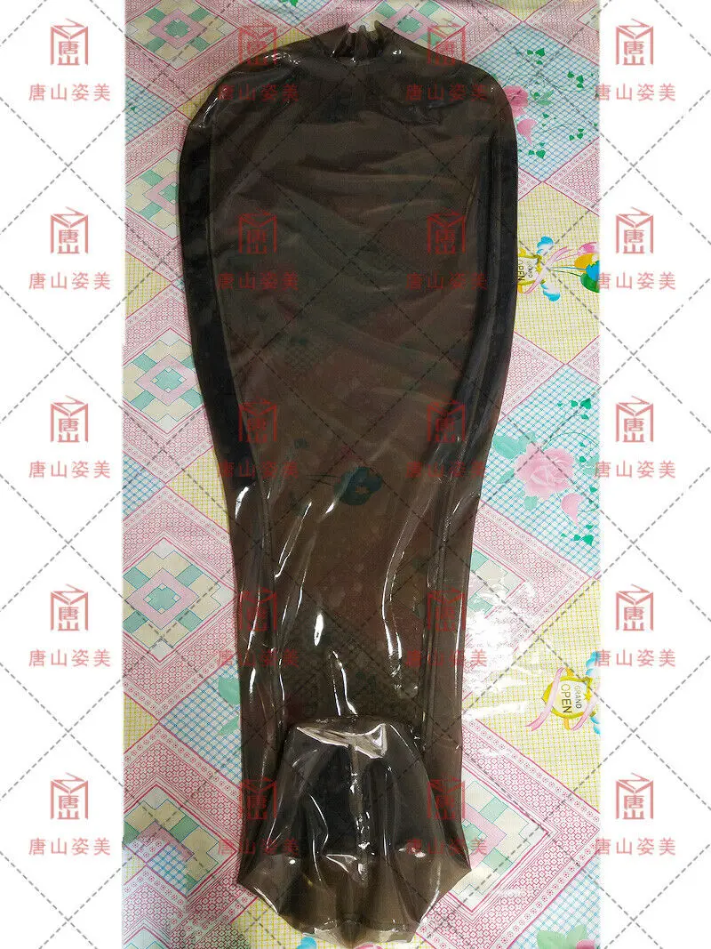 latex catsuit sleep bag with inner arm sleeve no zip neck entry fixed arm sleeve