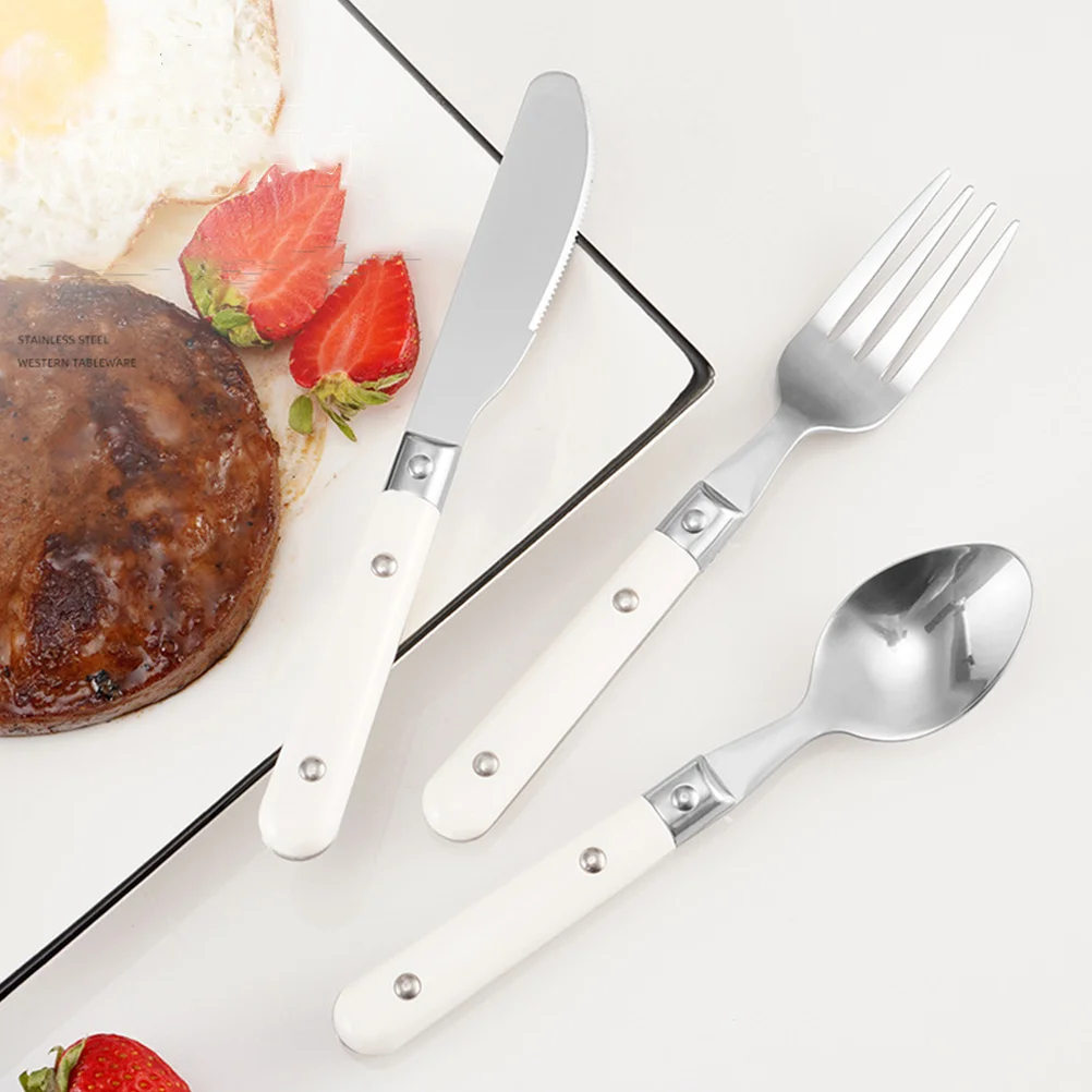 

Kids Knife Fork Spoon Set Children Feeding Tableware Stainless Steel Lightweight Home Restaurant Perfect