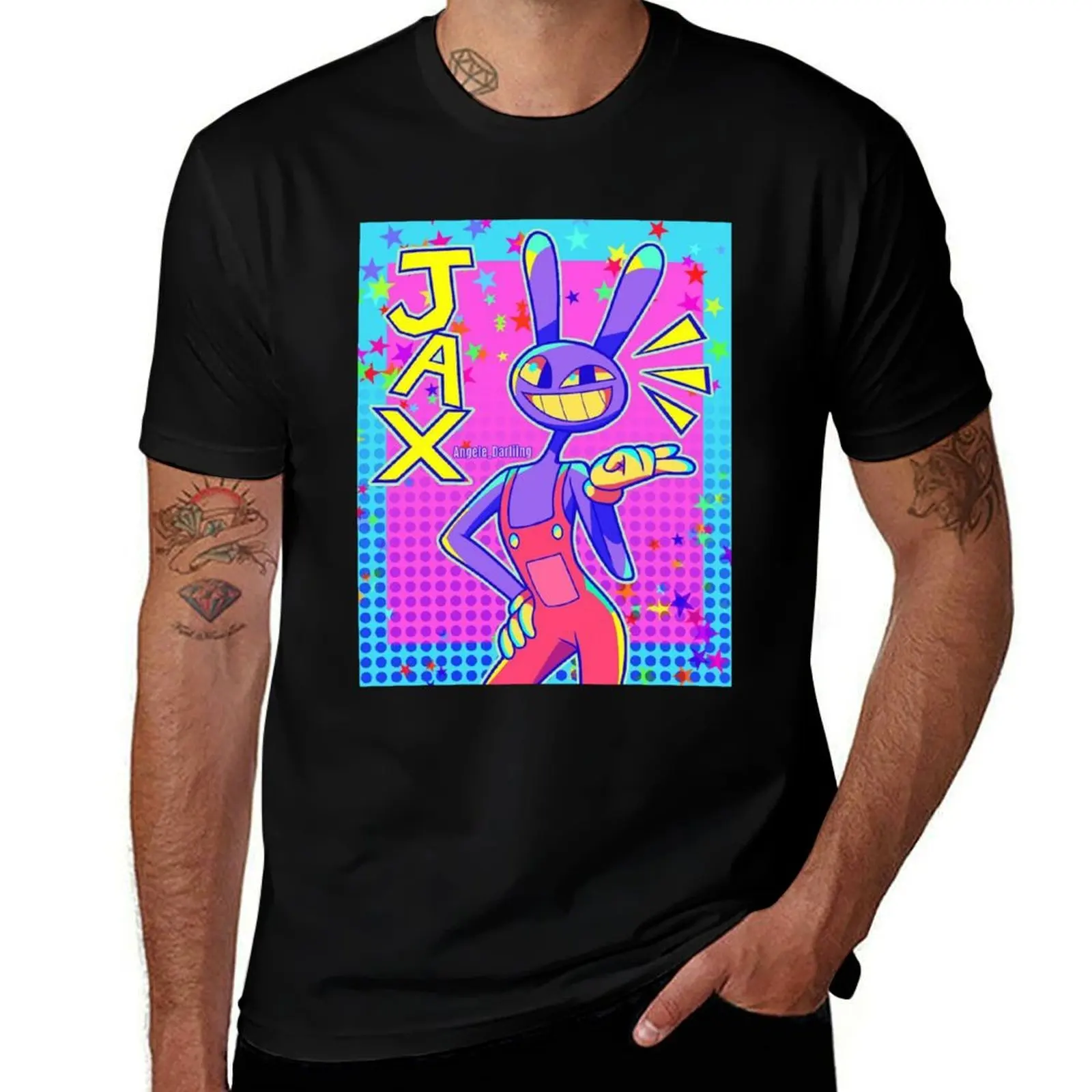 

jax the amazing digital circus fanart Animation Series T-Shirt customs Luxury man custom t shirt mens funny t shirts