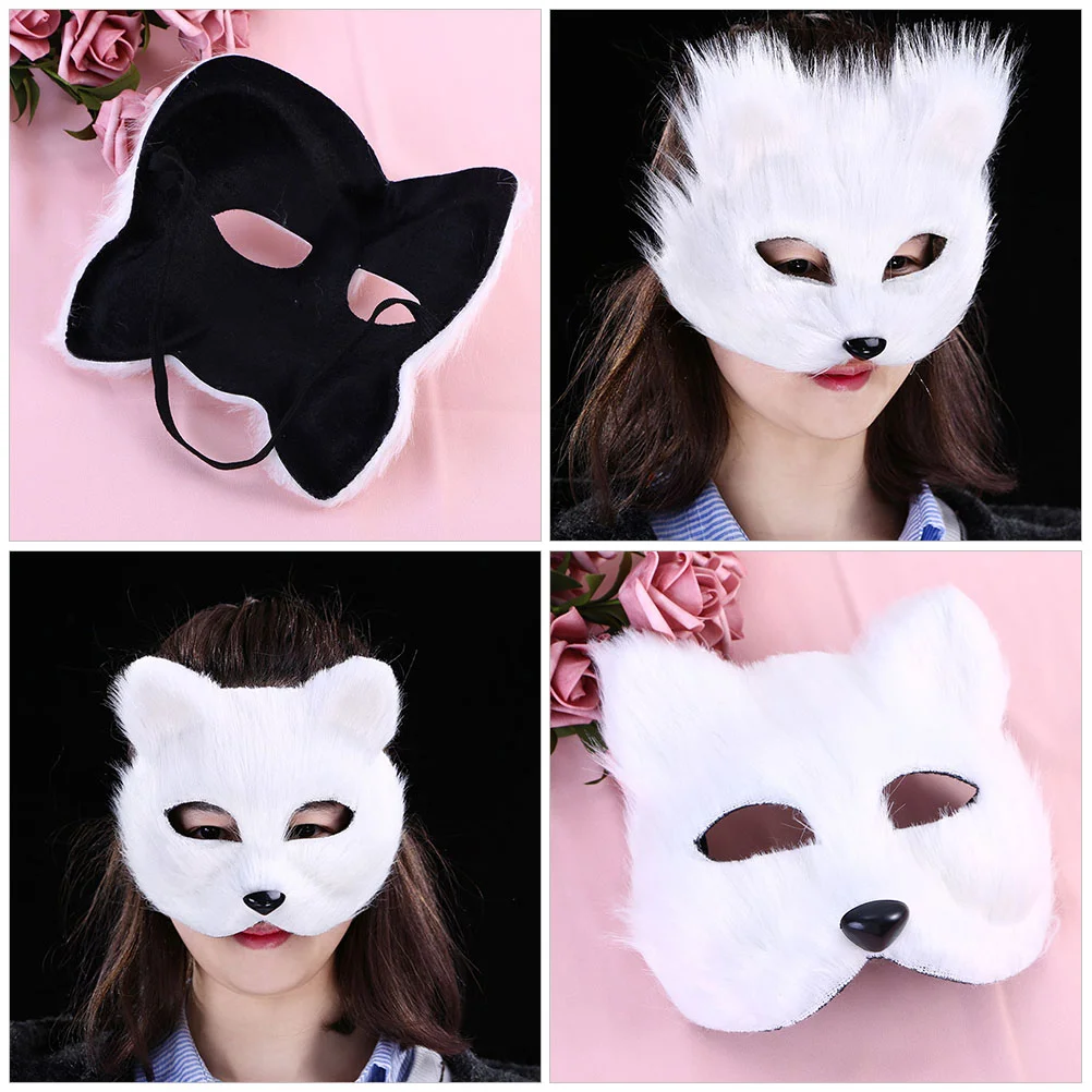 Dierenmasker Stage Performance Blank Masker Half Face Lint Maskerade Masker Accessoire dierenmaskers voor kinderen