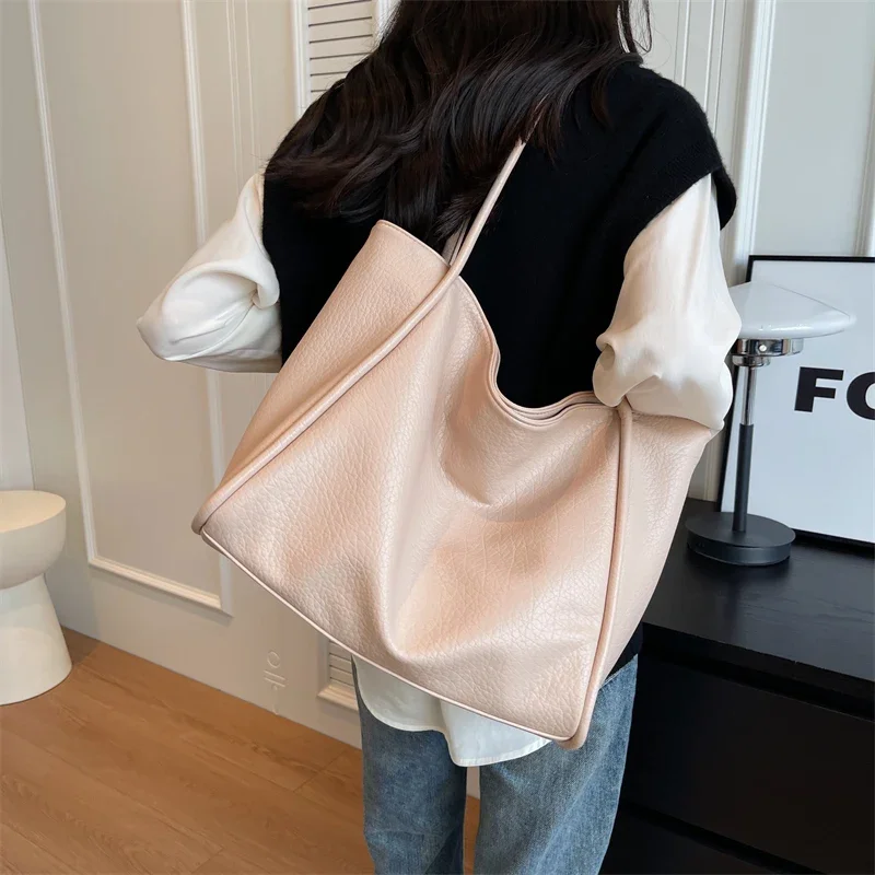 Large Totes Bag for Women 2024 New In Fashion Design Solid Color High-capacity Leather Shoulder Side Bag Female Shopper Handbags