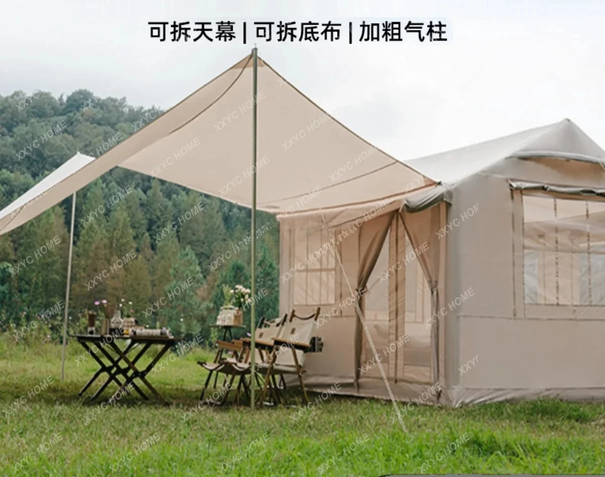 A  Inflatable Tent Outdoor Camping Thickened Rain-Proof One Room One Living Room Camping Room Canopy Integrated