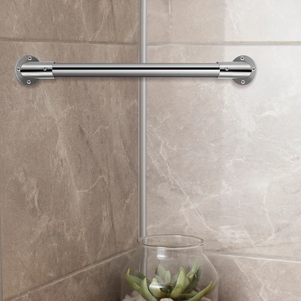 

2pcs Angled Flange Base Stainless Steel Marine Railing Fittings Heavy Duty Shower Curtain Bracket Adjustable Towel