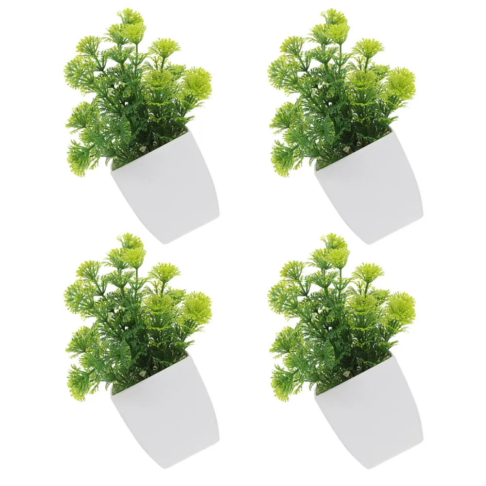 

4Pcs Lifelike Faux Plants Artificial Greenery for Indoor Home Office Decor Small Potted Plants Bookshelf Decoration