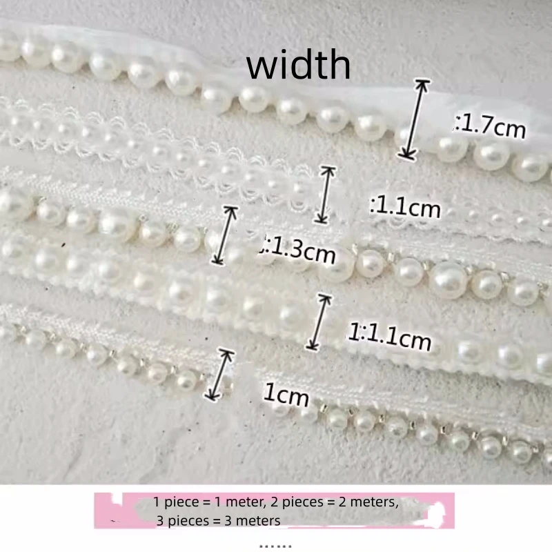 1 meter Pearl Lace Lace Accessories Handmade Diy Accessories Collar And Placket Clothing Bead Belt Handmade Webbing